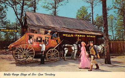 Wells Fargo Stage at Six - Gun Territory Misc, Florida Postcard