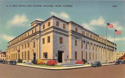 U. S. Post Office and Federal Building Miami, Florida Postcard