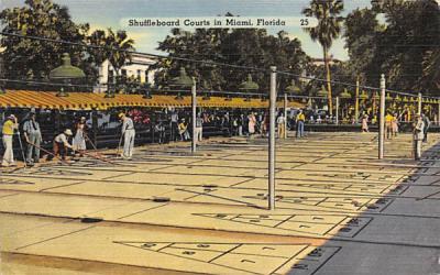 Shuffleboard Courts Miami, Florida Postcard