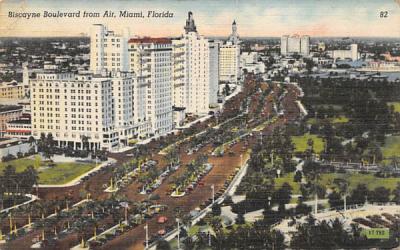 Biscayne Boulevard from Air Miami, Florida Postcard