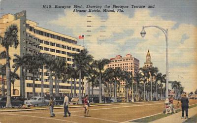 Showing the Biscayne Terrace and Alcazar Hotels Miami, Florida Postcard