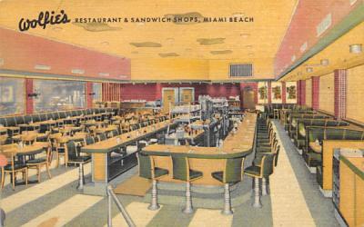 Wolfie's Restaurant & Sandwich Shops Miami Beach, Florida Postcard