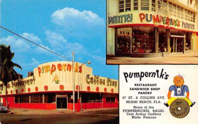 Pumperniks Restaurant Sandwich Shop Pantry Miami Beach, Florida Postcard