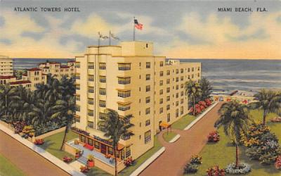 Atlantic Towers Hotel Miami Beach, Florida Postcard
