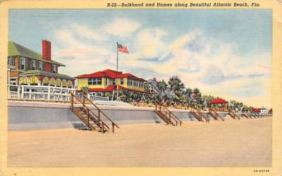 Homes along Beautiful Atlantic Beach, FL, USA Misc, Florida Postcard