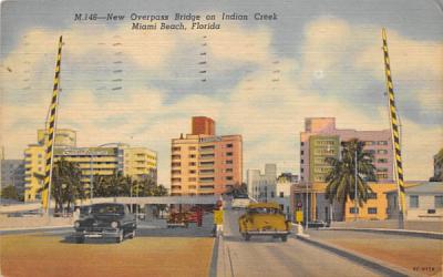 New Overpass Bridge on Indian Creek Miami Beach, Florida Postcard