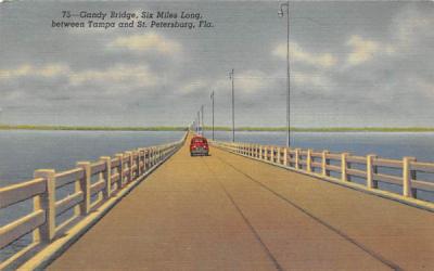 Gandy Bridge, Six Miles Long Misc, Florida Postcard