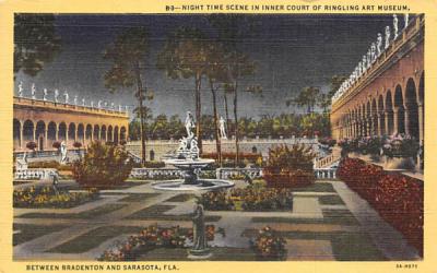 Scene in Inner Court of Ringling Art Museum Misc, Florida Postcard