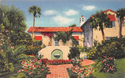 Spanish Style Home in Florida, USA Postcard
