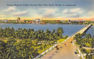 Flagler Memorial Bridge, West Palm Beach, FL, USA Misc, Florida Postcard