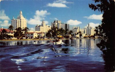 Hotel Row and Indian Creek Miami Beach, Florida Postcard