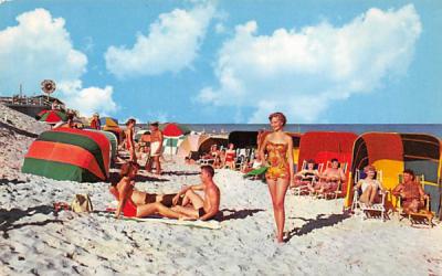 Life of Ease on Florida's Colorful Beaches, USA Postcard