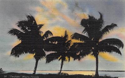 Twilight, Miami, Florida, USA Postcard
