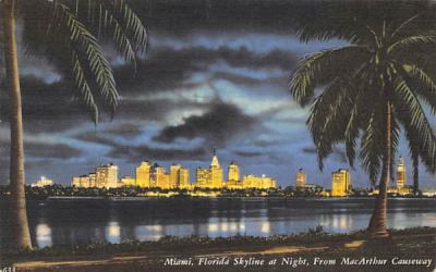 Miami, Florida From MacArthur Causeway Postcard