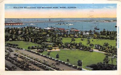 Biscayne Boulevard and Bayfront Park Miami, Florida Postcard