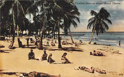 Carefree Days on Miami Beach, FL, USA Florida Postcard