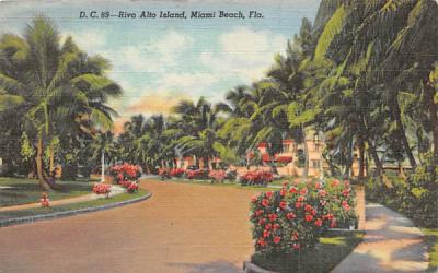 Rivo Alto Island Miami Beach, Florida Postcard
