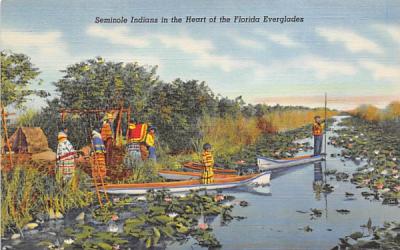 Seminole Indians,  Florida Everglades, USA Postcard