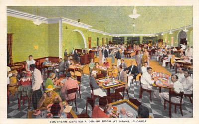 Southern Cafeteria Dining Room at Miami, FL, USA Florida Postcard