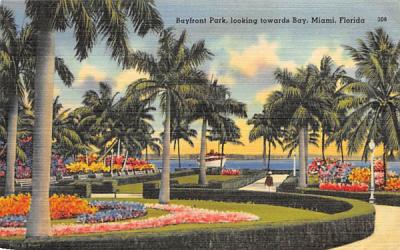Bayfront Park, looking towards Bay Miami, Florida Postcard
