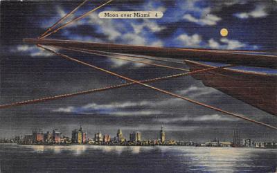 Moon over Miami, FL, USA Florida Postcard