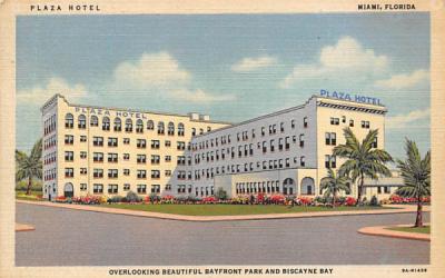 Plaza Hotel Miami, Florida Postcard