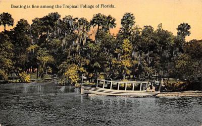 Boating is fine among the Tropical Foliage of FL, USA Misc, Florida Postcard
