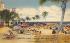 Sun Bathing at Surfside Miami Beach, Florida Postcard