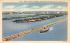 Aerial View of Causeway and Islands of Biscayne Bay Miami, Florida Postcard