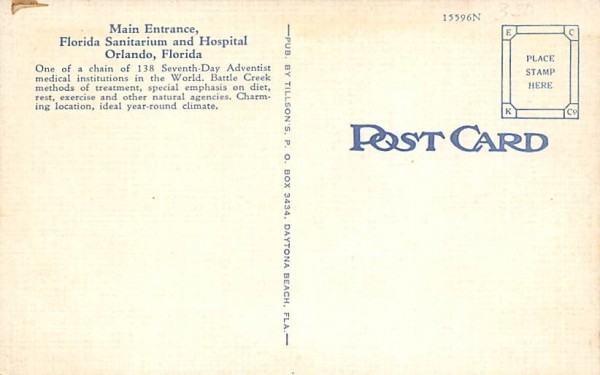 Postcard Orlando FL - Florida Sanitarium and Hospital