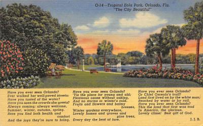 Tropical Eola Park Orlando, Florida Postcard