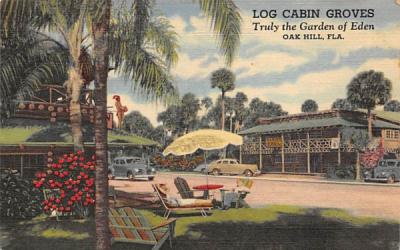 Lob Cabin Groves Oak Hill, Florida Postcard