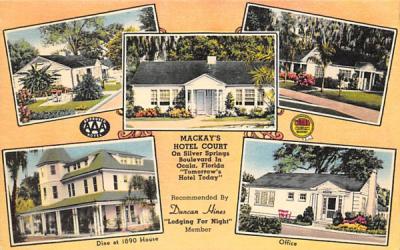 Mackay's Hotel Court Ocala, Florida Postcard