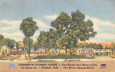 Cordrey's Tourist Court Ocala, Florida Postcard