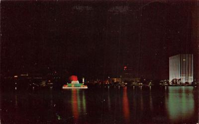 Centennial Fountain at Night in Lake Eola Orlando, Florida Postcard
