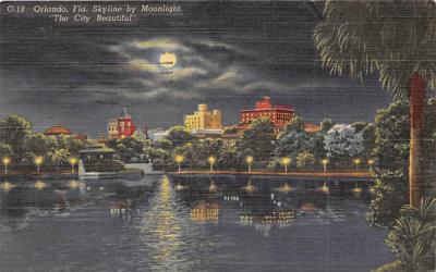 Orlando Skyline by Moonlight, FL, USA Florida Postcard