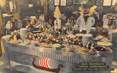 Old Scandia's Famous Smorgasbord Opa Locka, Florida Postcard