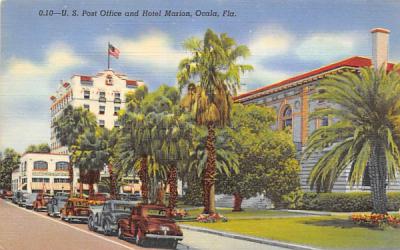 U. S. Post Office and Hotel Marion Ocala, Florida Postcard