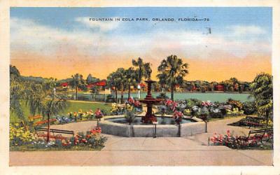 Fountain in Eola Park Orlando, Florida Postcard