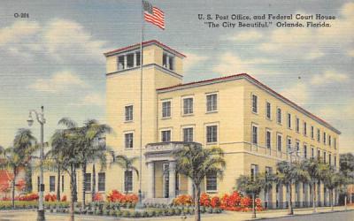 U. S. Post Office, and Federal Court House Orlando, Florida Postcard