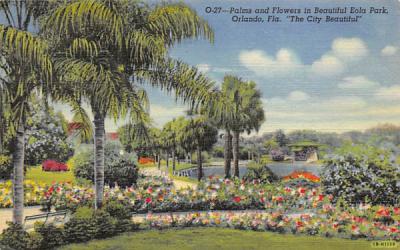 Palms and Flowers in Beautiful Eola Park Orlando, Florida Postcard