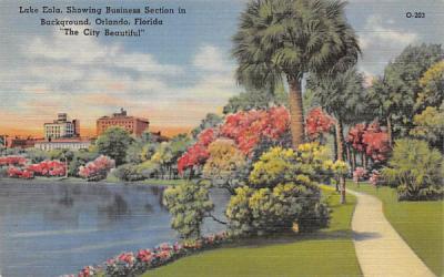 Lake Eola, Showing Business Section in Background Orlando, Florida Postcard