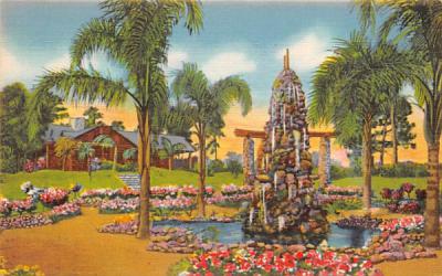 Fountain and Administration Building Ravine Gardens Palatka, Florida Postcard