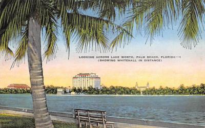 Looking Across Lake Worth Palm Beach, Florida Postcard