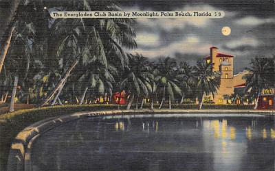 The Everglades Club Basin by Moonlight Palm Beach, Florida Postcard