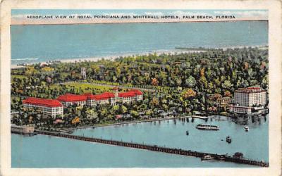 Aeroplane View of Royal Poinciana and Whitehall Hotels Palm Beach, Florida Postcard