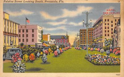 Palafox Street Looking South Pensacola, Florida Postcard