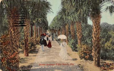 Ocean Avenue Palm Beach, Florida Postcard
