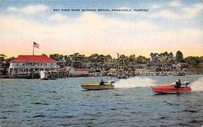 Bay View Park Bathing Beach Pensacola, Florida Postcard