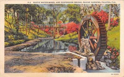 Rustic Water-Wheel Palatka, Florida Postcard